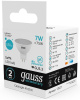 Лампа светодиодная Gauss 7Вт цок.:GU5.3 рефлек. 220B 4100K св.свеч.бел.нейт. MR16 (упак.:1шт) (13527)