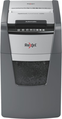 Шредер Rexel Optimum AutoFeed 130M черный с автоподачей (секр.P-5) фрагменты 130лист. 44лтр. скрепки скобы пл.карты