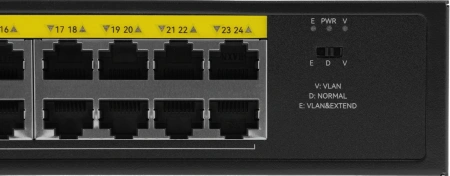 Коммутатор Netis P124GH (L2) 24x100Мбит/с 2x1Гбит/с 1xКомбо(1000BASE-T/SFP) 1SFP 24PoE 24PoE+ 360W н