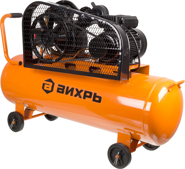 Компрессор поршневой Вихрь КМП-400/100P масляный 400л/мин 100л 2500Вт оранжевый