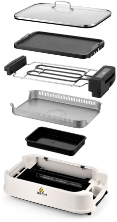 Электрогриль Kitfort КТ-1685 1500Вт белый/черный