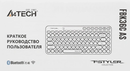 Клавиатура A4Tech Fstyler FBK36C AS бежевый USB беспроводная BT/Radio slim Multimedia (FBK36C AS)