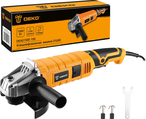 Углошлифовальная машина Deko DKAG1500-150 1500Вт 11000об/мин рез.шпин.:M14 d=150мм