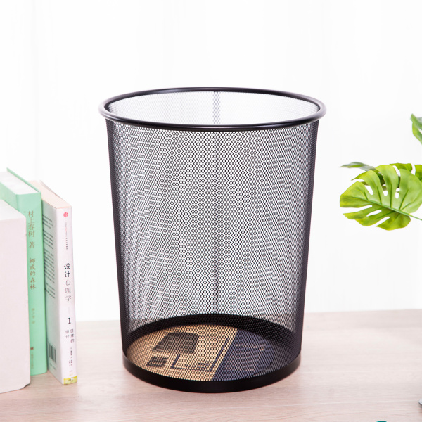 Корзина для бумаг Deli E9189 круглая 16л. мет.сетка черный
