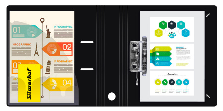 Папка-регистратор Silwerhof 355050 A4 70мм полифом черный