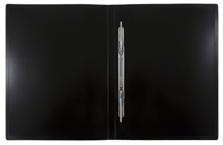 Папка метал.пруж.скоросш. Бюрократ DeLuxe DL07PBLCK A4 пластик 0.7мм кор.27мм черный