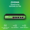 Коммутатор Digma DSP204G-2G-T80 6x1Гбит/с 4PoE 4PoE+ 1PoE++ 80W неуправляемый