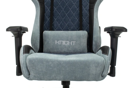 Кресло игровое Zombie VIKING 7 KNIGHT Fabric голубой текстиль/эко.кожа с подголов. крестов. металл