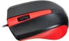 Мышь Оклик 225M черный/красный оптическая (1000dpi) USB (3but)