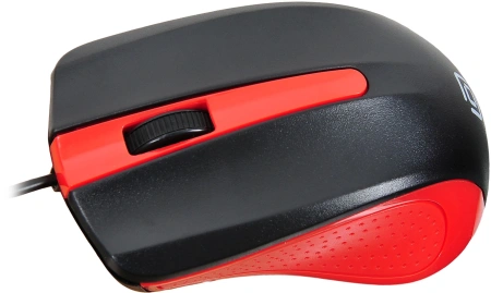 Мышь Оклик 225M черный/красный оптическая (1000dpi) USB (3but)