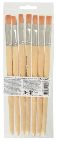 Кисть Silwerhof 981152 худож. синтетика плоск. №10 дерев.лакир.ручка