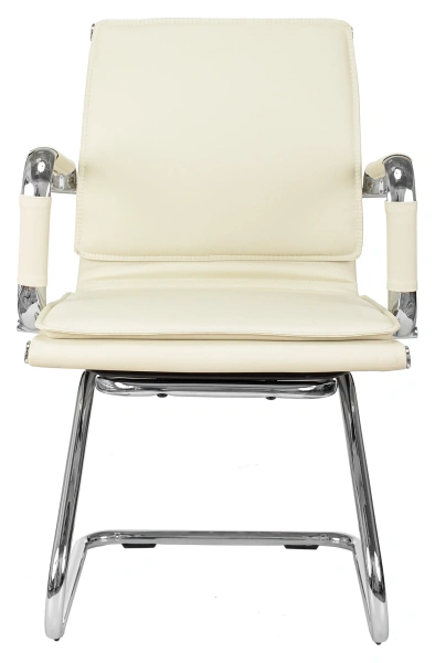 Кресло Бюрократ Ch-993-Low-V слоновая кость эко.кожа низк.спин. полозья металл хром