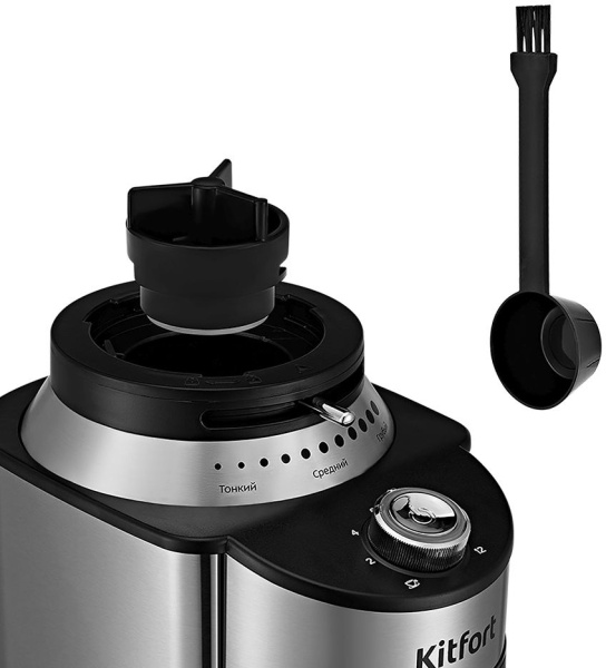 Кофемолка Kitfort КТ-770 150Вт сист.помол.:жернова вместим.:160гр нержавеющая сталь