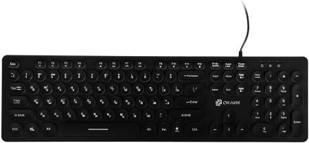 Клавиатура Оклик 420MRL черный USB slim Multimedia LED