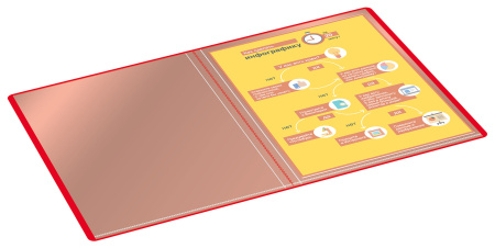 Папка с 20 прозр.вклад. Buro -ECB20RED A4 пластик 0.5мм красный