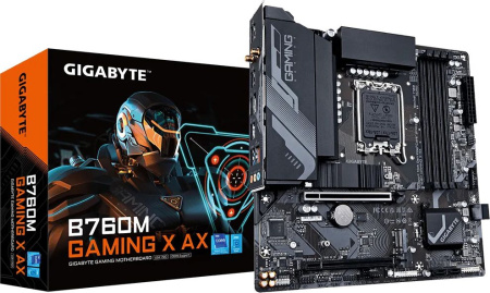 Материнская плата Gigabyte B760M GAMING X AX Soc-1700 Intel B760 4xDDR5 mATX AC`97 8ch(7.1) 2.5Gg RA