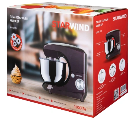 Миксер планетарный Starwind SPM5180 1000Вт ежевичный