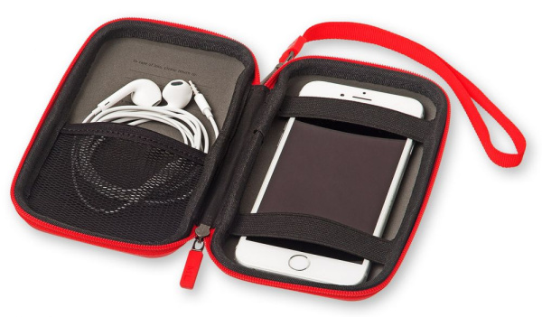 Чехол для путешествий Moleskine Journey Pouch SMALL 70х110x30мм (в компл.:ремешок на запястье) красный блистер