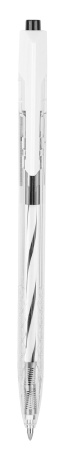 Ручка шариков. автоматическая Deli Arrow EQ24-BK прозрачный/белый d=0.7мм черн. черн.