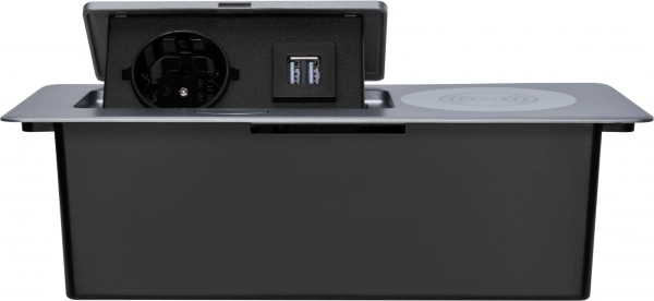 Розетка Cactus CS-SOCKET-USBA-WLESS для столешницы 26.5x11.8x6.5см серебристый