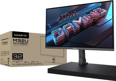 Монитор Gigabyte 31.5" M32U AE черный IPS LED 1ms 16:9 HDMI M/M HAS Piv 350cd 178гр/178гр 3840x2160 144Hz DP 4K USB