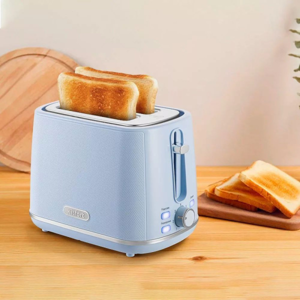 Тостер Kitfort КТ-6073 930Вт голубой/серебристый