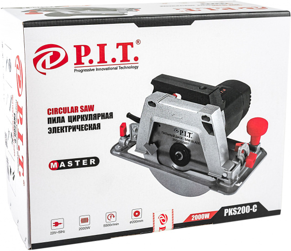 Циркулярная пила (дисковая) P.I.T. PKS200-C 2000Вт (ручная) D диска.:200мм