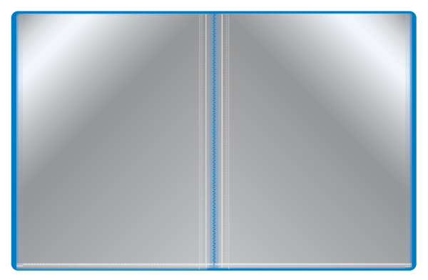 Папка с 100 прозр.вклад. Бюрократ -BPVN100BLUE A4 пластик 0.8мм торц.карм с бум. встав синий