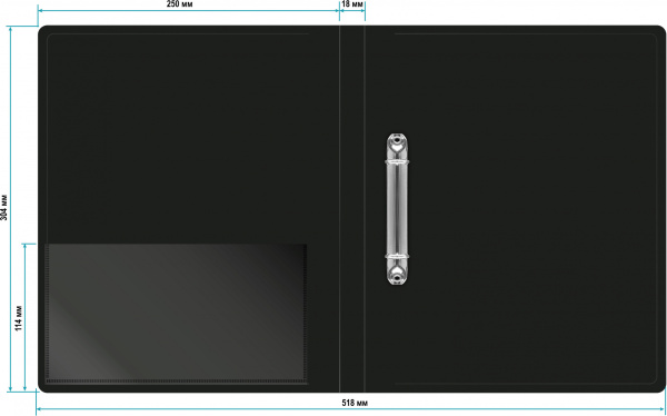 Папка на 2-х кольцах Бюрократ -0818/2R A4 пластик 0.7мм кор.18мм внутр. с вставкой ассорти