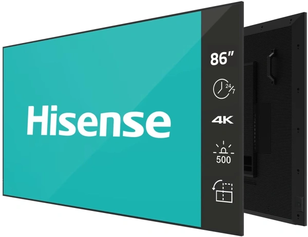 Панель Hisense 86" 86DM66D черный D-LED DID LED 8ms 16:9 HDMI DP Mat 1200:1 500cd USB