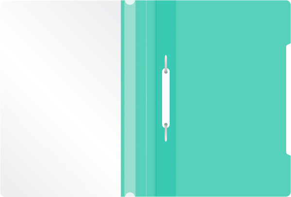 Папка-скоросшиватель Бюрократ Pastel -PSLAST/GRN A4 прозрач.верх.лист пластик мятный 0.14/0.18