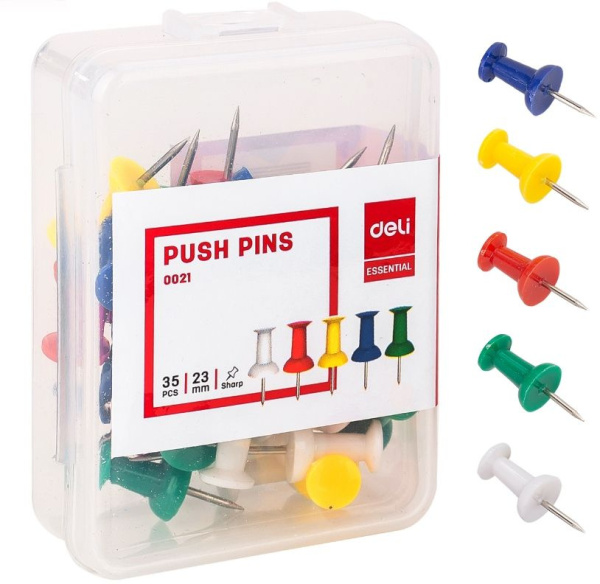 Гвоздики Deli E0021 l=25мм ассорти (упак.:35шт) пластиковая коробка
