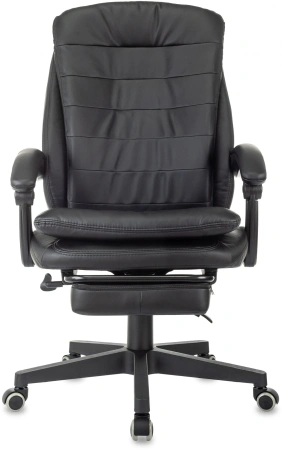 Кресло руководителя Бюрократ T-9950MSG-F черный эко.кожа крестов. пластик подст.для ног