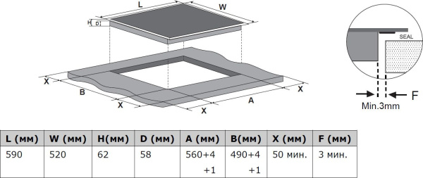 Индукционная варочная поверхность Weissgauff HI 640 BSCM черный
