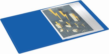 Папка с 20 прозр.вклад. Бюрократ -BPV20A3BLUE A3 пластик 0.8мм синий