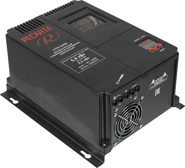 Стабилизатор напряжения Ресанта СПН-5400 однофазный черный (63/6/26)