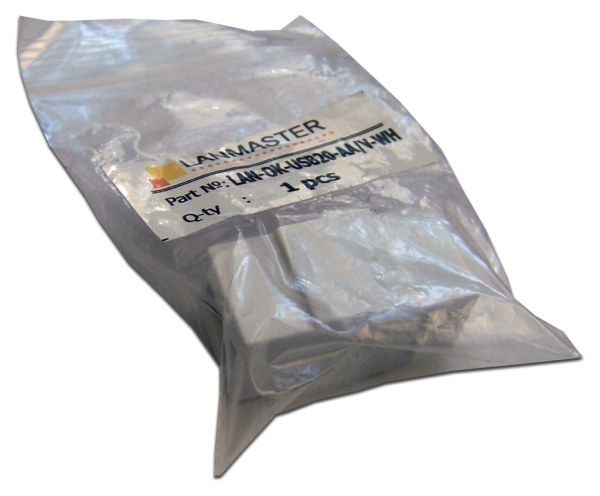 Адаптер проходной Lanmaster LAN-OK-USB20-AA/V-WH (упак.:1шт) 1м белый