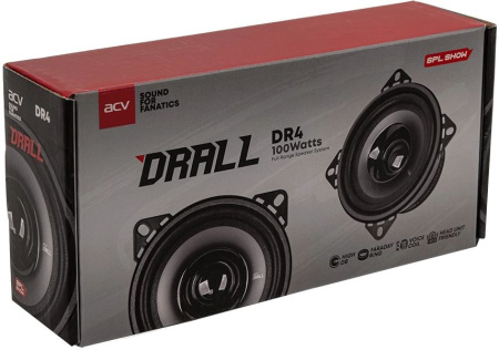 Колонки автомобильные ACV DRALL DR4 (без решетки) 100Вт 94дБ 3Ом 10см (4дюйм) (ком.:2кол.) широкополосные однополосные