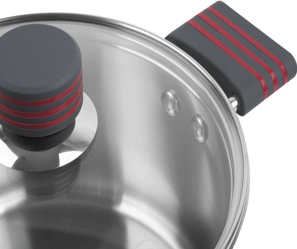 Кастрюля Rondell Stripes RDS-1281 5.8л. d=24см (с крышкой) стальной