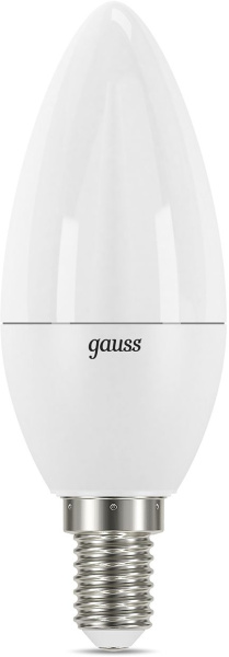 Лампа светодиодная Gauss E14 7Вт цок.:E14 свеча 220B 3000K св.свеч.бел.теп. C37 (упак.:10шт) (103101107-D)