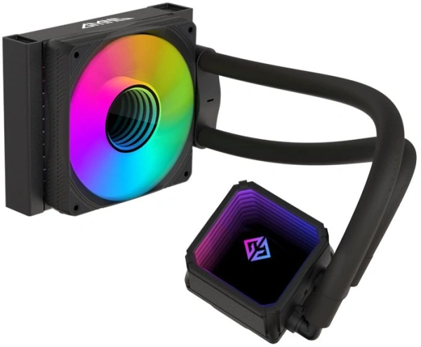 Система водяного охлаждения GMNG GG-LC120ARGB1 ARGB 120x120x25mm Soc-AM5/AM4/1151/1200/2066/1700 черный 4-pin 22-35dB Al+Cu 180W 900gr Ret (GG-LC120ARGB1-BK)