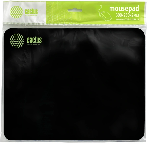 Коврик для мыши Cactus Black черный 300x250x2мм (CS-MPC-P01M)