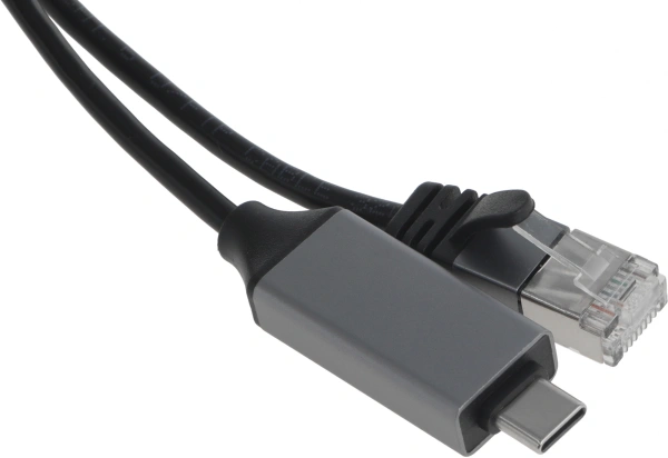 Кабель Buro BU-USB-C-LAN1000-2m USB Type-C (m) RJ-45 (m) 2м черный (пакет)