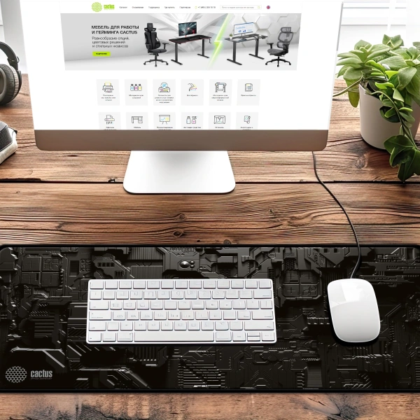Коврик для мыши Cactus CS-MP-PRO03ХXL Cyberpunk XXL/рисунок 900x400x3мм
