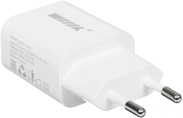 Сетевое зар./устр. Wiiix UNN-1-2-01 2.4A универсальное белый
