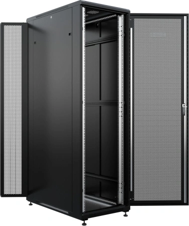 Шкаф серверный NTSS Премиум (NTSS-R42U60120PD/PDD-BL) напольный 42U 600x1200мм пер.дв.перфор. металл 900кг серый 1110мм 150кг IP20 металл