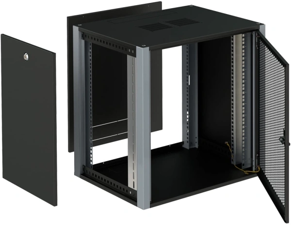 Шкаф коммутационный Sysmatrix (WP 6612.930 ) настенный 12U 600x600мм пер.дв.перфор. 2 бок.пан. 60кг серый 450мм 24кг 585мм IP20 металл