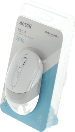 Мышь A4Tech Fstyler FG10 белый/серый оптическая (2000dpi) беспроводная USB (3but)