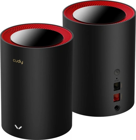 Бесшовный Mesh роутер Cudy M3000 (M3000(2-PACK)) AX3000 100/1000/2500BASE-T черный (упак.:2шт)