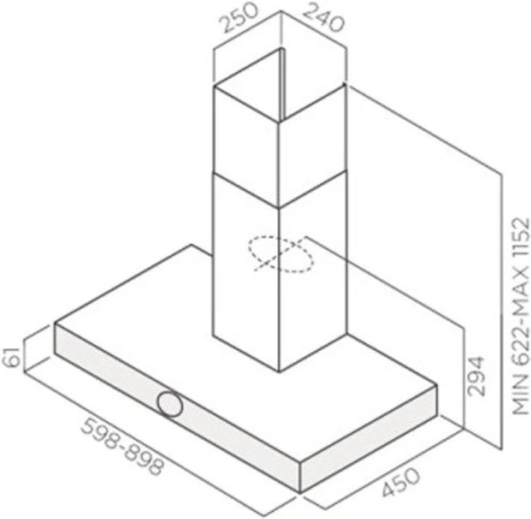 Вытяжка каминная Jet Air Touch BL/A/60 черный управление: поворотный переключатель (1 мотор)